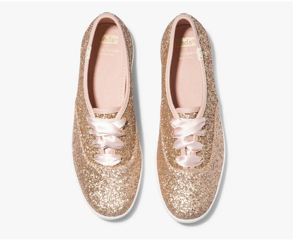 Keds Sneaker Damen Rosa Gold - Kate Spade New York Champion Glitter - HJW-814059